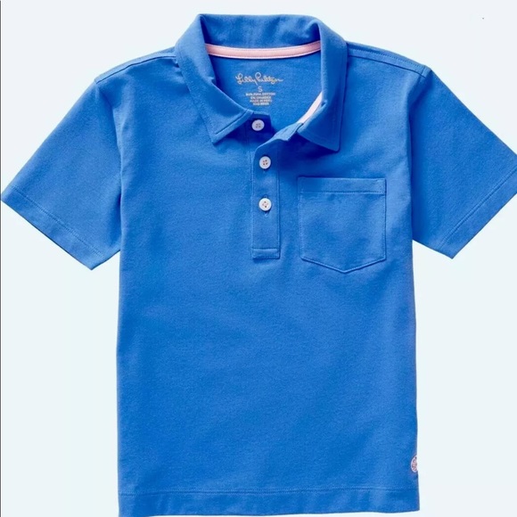 Lilly Pulitzer NWT Boys Polo Coastal Blue Size S - Picture 2 of 7